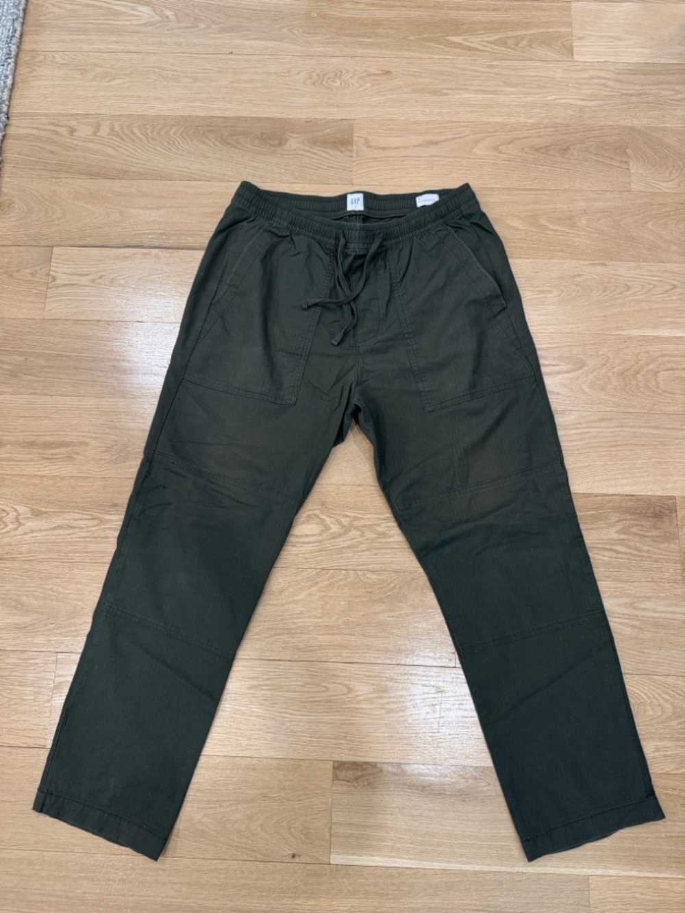 Men's Olive Green Drawstring Casual Pants